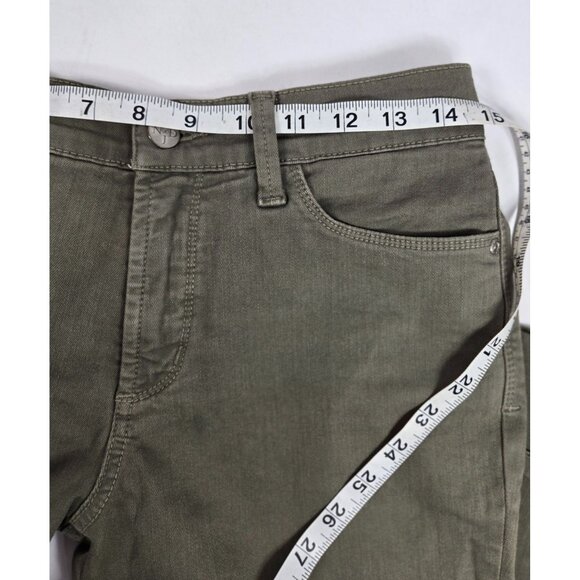 NYDJ Dayla Wide Cuff Capri Jeans Size 4 Olive Green Lift Tuck Technology Denim - Picture 2 of 10